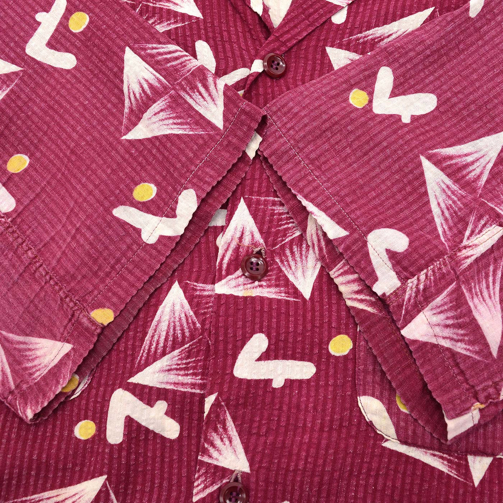 1950's ENSENADA ATOMIC PATTERN SEERSUCKER S/S SHIRT ... L
