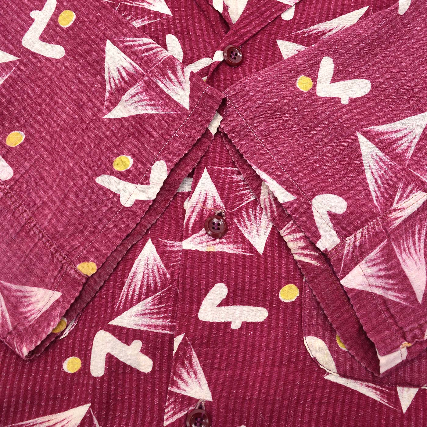 1950's ENSENADA ATOMIC PATTERN SEERSUCKER S/S SHIRT ... L