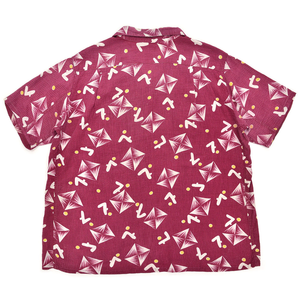 1950's ENSENADA ATOMIC PATTERN SEERSUCKER S/S SHIRT ... L