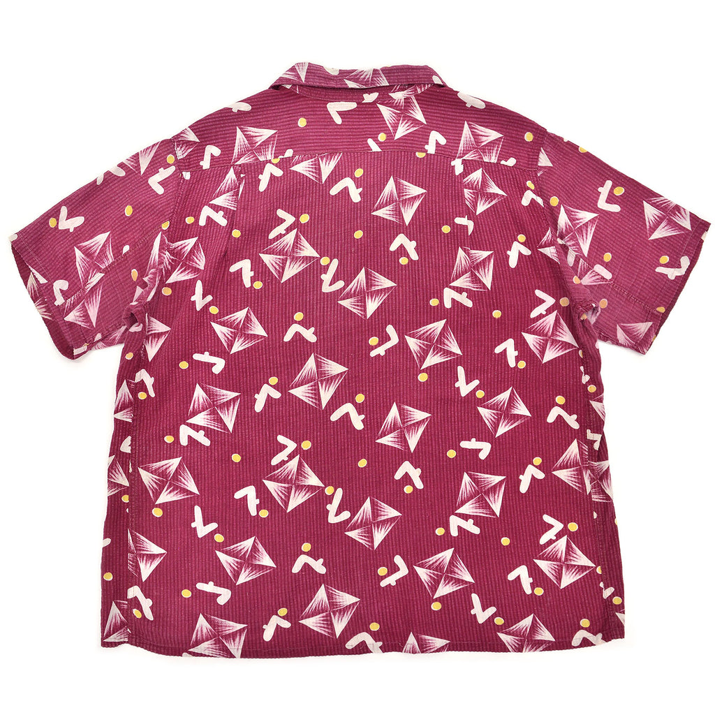1950's ENSENADA ATOMIC PATTERN SEERSUCKER S/S SHIRT ... L