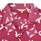 1950's ENSENADA ATOMIC PATTERN SEERSUCKER S/S SHIRT ... L
