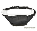 1980's EDDIE BAUER LEATHER FANNY PACK BLACK...