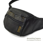 1980's EDDIE BAUER LEATHER FANNY PACK BLACK...