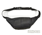 1980's EDDIE BAUER LEATHER FANNY PACK BLACK...