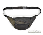 1980's EDDIE BAUER LEATHER FANNY PACK BLACK...