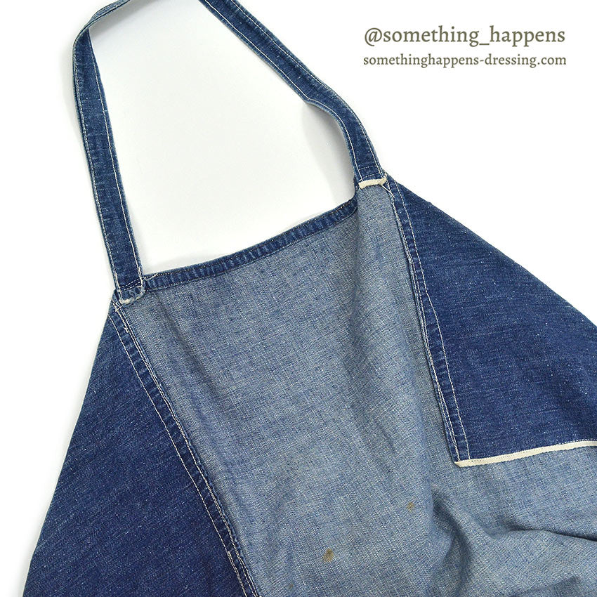 〜1950's OVERALL FRONT WORK DENIM APRON ...