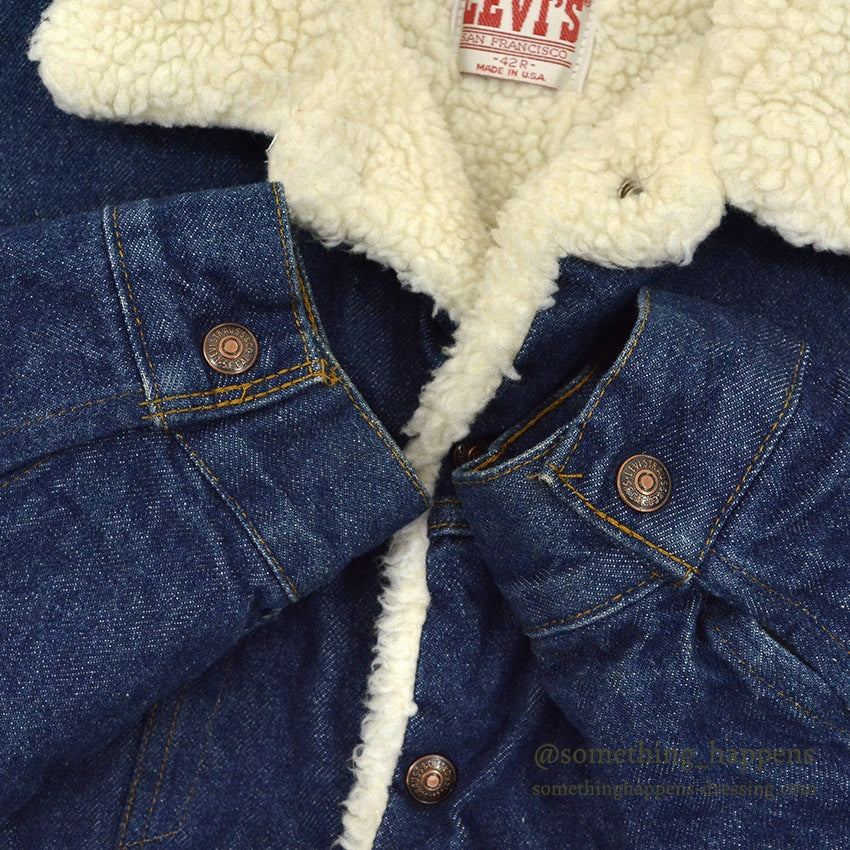 1980's Levi's 70608-0216 DENIM BOA JACKET... 42R
