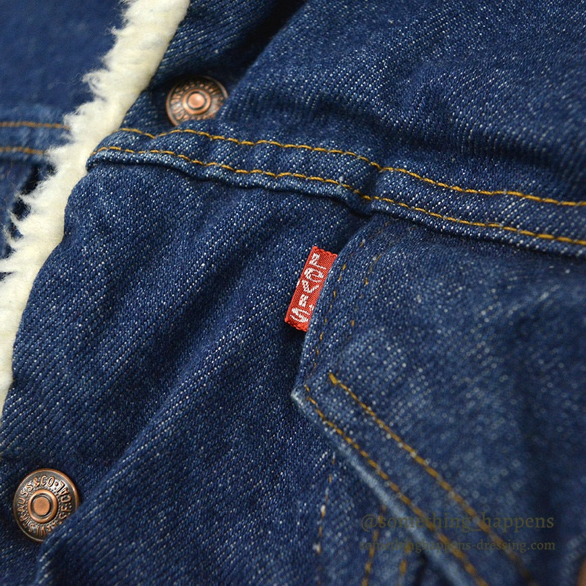 1980's Levi's 70608-0216 DENIM BOA JACKET... 42R