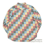 1990's~ J.CREW MADRAS CHECK PATCHWORK BD L/S SHIRT ... L