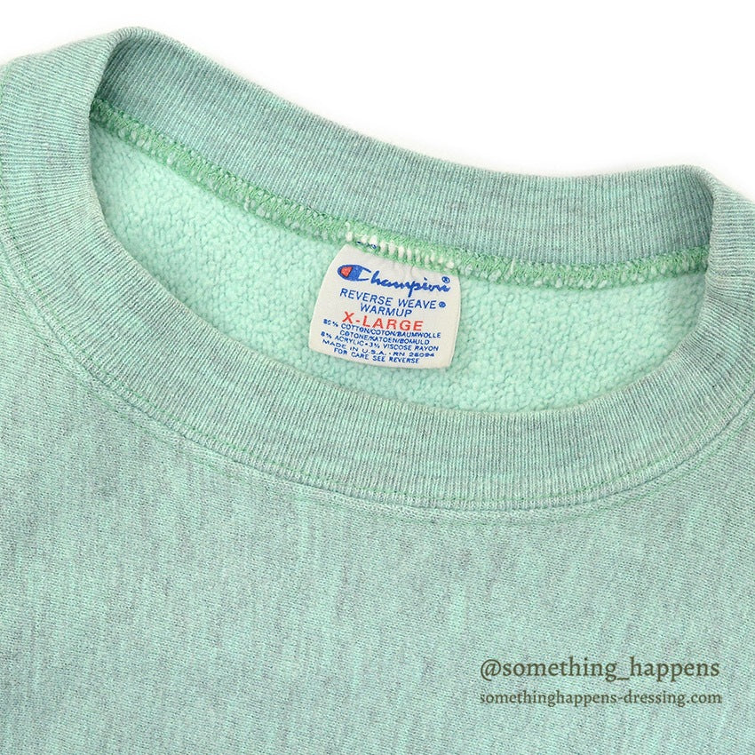 1980's CHAMPION REVERSE WEAVE SWEAT SHIRT MINT GREEN/GRAY ... X-LARGE