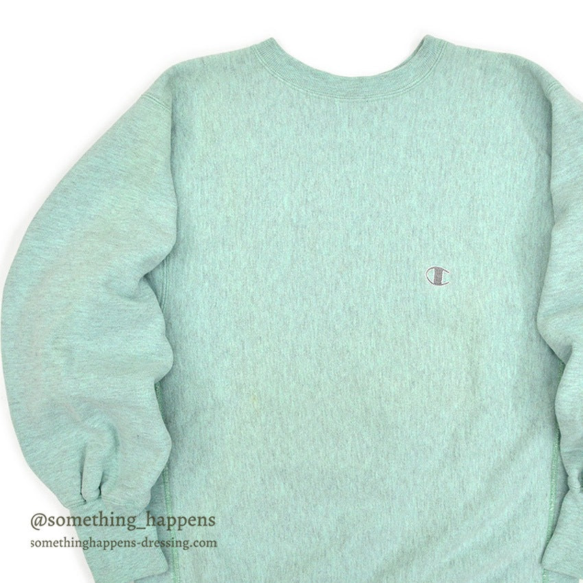 1980's CHAMPION REVERSE WEAVE SWEAT SHIRT MINT GREEN/GRAY ... X-LARGE