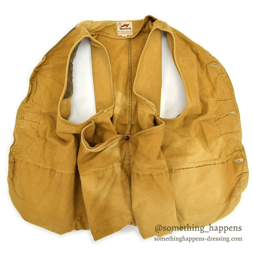 1950's~ DUXBAK DUCK HUNTING VEST HALF MOON POCKET...M