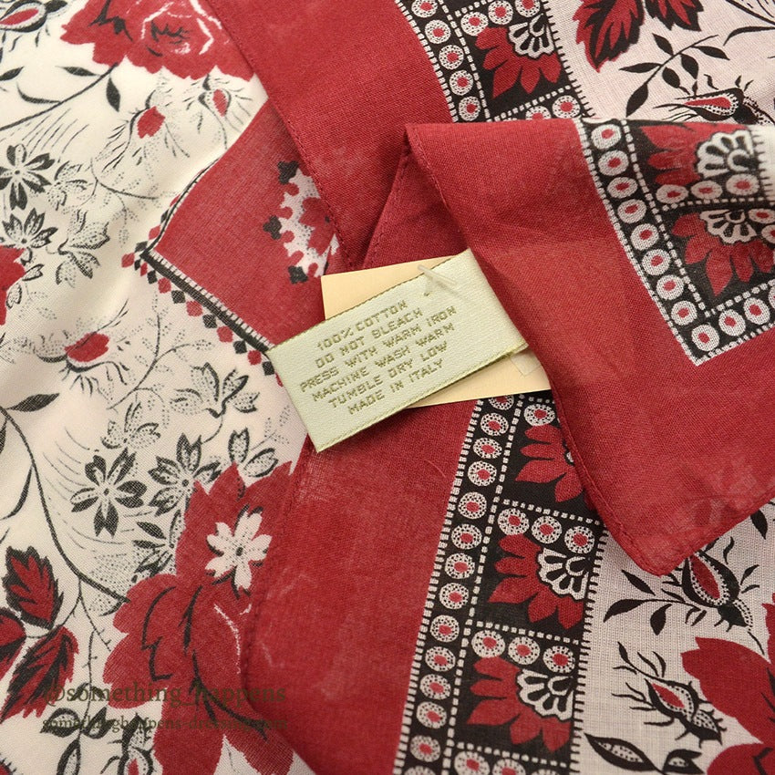 1980's DEADSTOCK BANANA REPUBLIC SAFARI & TRAVEL BANDANA RED...