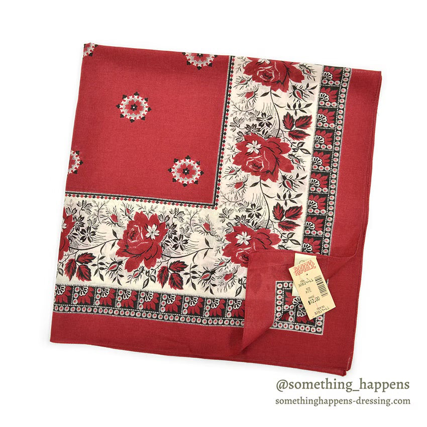 1980's DEADSTOCK BANANA REPUBLIC SAFARI & TRAVEL BANDANA RED...