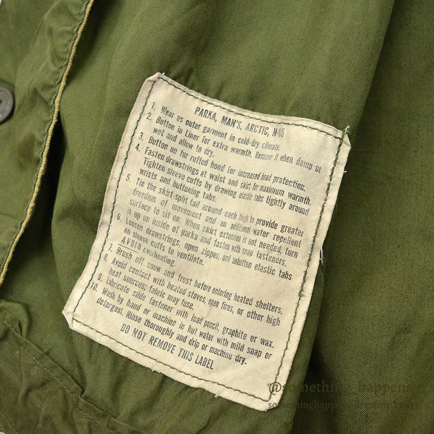 1960s US Army Parka, Men's, M-65, Aluminum Zipper... X-SMALL