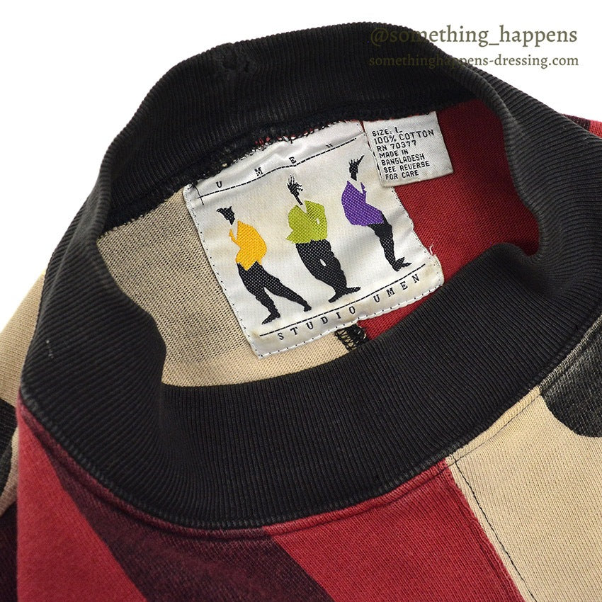 1980's~ UMEN POLKA DOT AND STRIPE SWEAT SHIRT...L