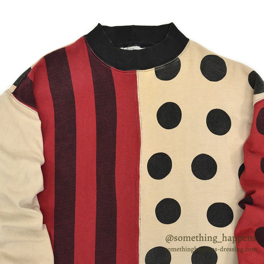 1980's~ UMEN POLKA DOT AND STRIPE SWEAT SHIRT...L