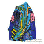 1990s ONEITA Munch's The Scream ART HAND PAINT L/S T-SHIRT ... XL
