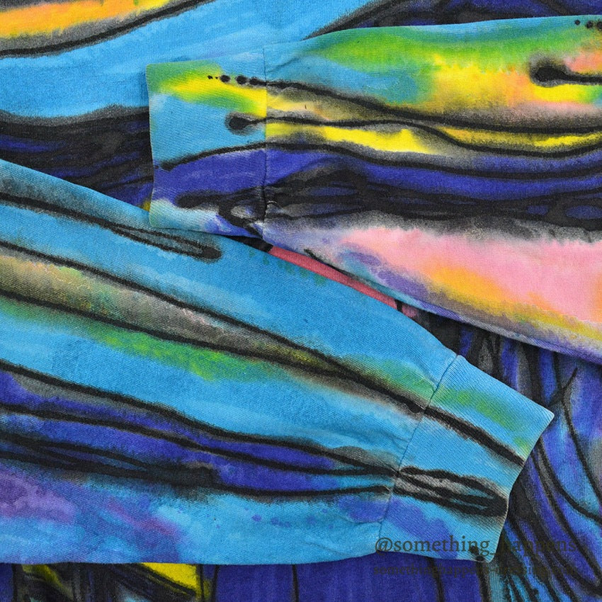 1990s ONEITA Munch's The Scream ART HAND PAINT L/S T-SHIRT ... XL