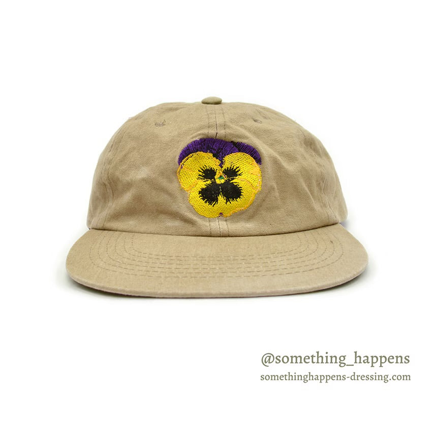 1990's STUDIO Q. Pansy ART EMBROIDERY CAP ...