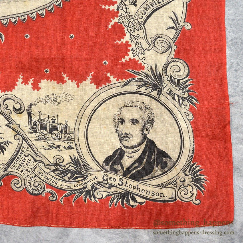 1893' COCHRANE'S TURKEY RED CHICAGO WORLD'S COLUMBIAN EXPOSITION BANDANA...