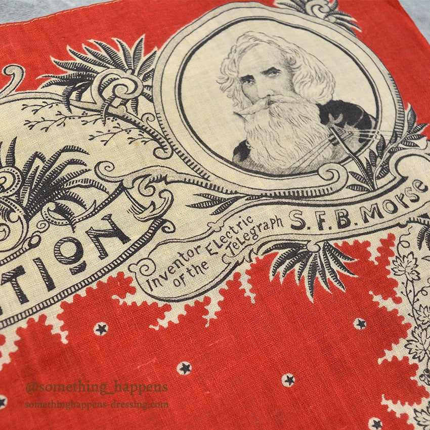 1893' COCHRANE'S TURKEY RED CHICAGO WORLD'S COLUMBIAN EXPOSITION BANDANA...