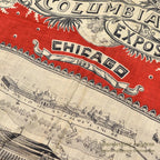 1893' COCHRANE'S TURKEY RED CHICAGO WORLD'S COLUMBIAN EXPOSITION BANDANA...