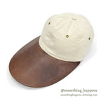 ~1990's THE J.PETERMAN CO. LEATHER LONG BILL FISHERMAN CAP ... L