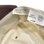 ~1990's THE J.PETERMAN CO. LEATHER LONG BILL FISHERMAN CAP ... L