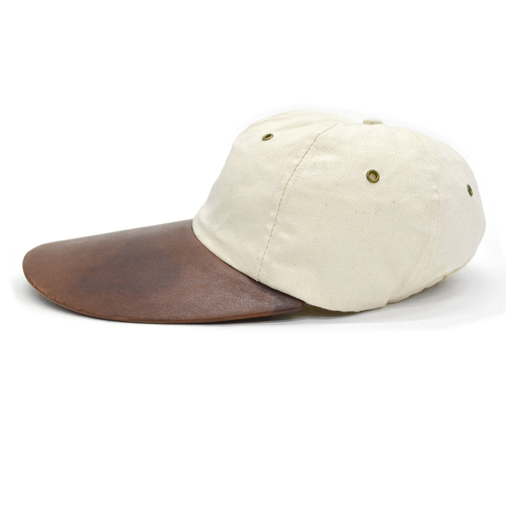 ~1990's THE J.PETERMAN CO. LEATHER LONG BILL FISHERMAN CAP ... L