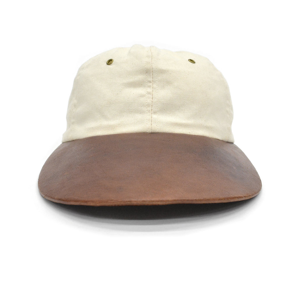 ~1990's THE J.PETERMAN CO. LEATHER LONG BILL FISHERMAN CAP ... L
