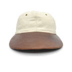 ~1990's THE J.PETERMAN CO. LEATHER LONG BILL FISHERMAN CAP ... L