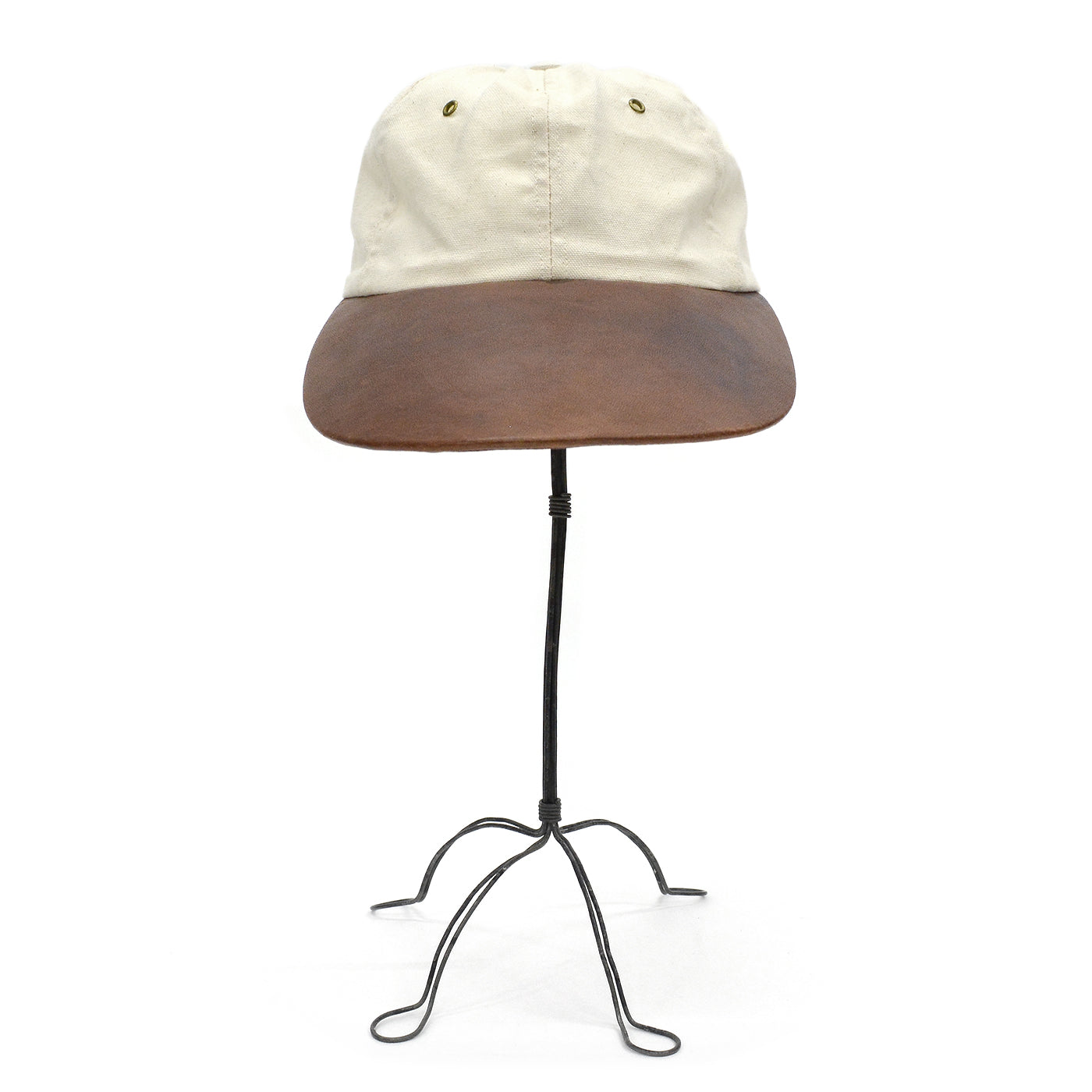 1990's THE J.PETERMAN CO. LEATHER LONG BILL FISHERMAN CAP  L