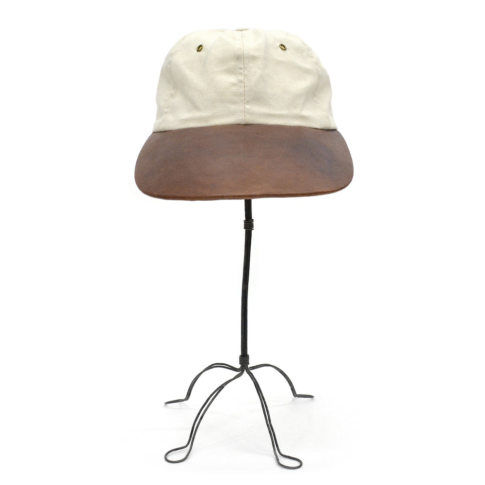 ~1990's THE J.PETERMAN CO. LEATHER LONG BILL FISHERMAN CAP ... L