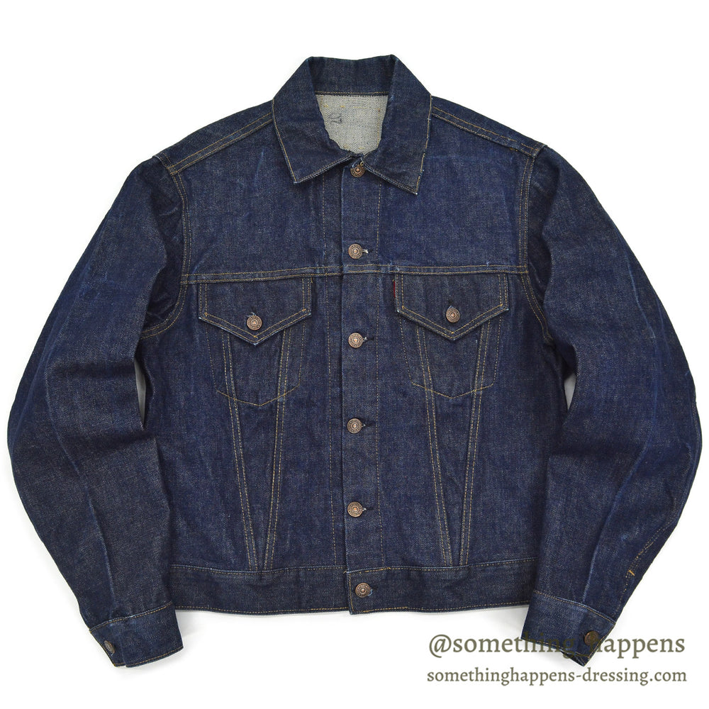 1960's LEVI'S 557 DENIM JACKET / DARK ... Fits like 42