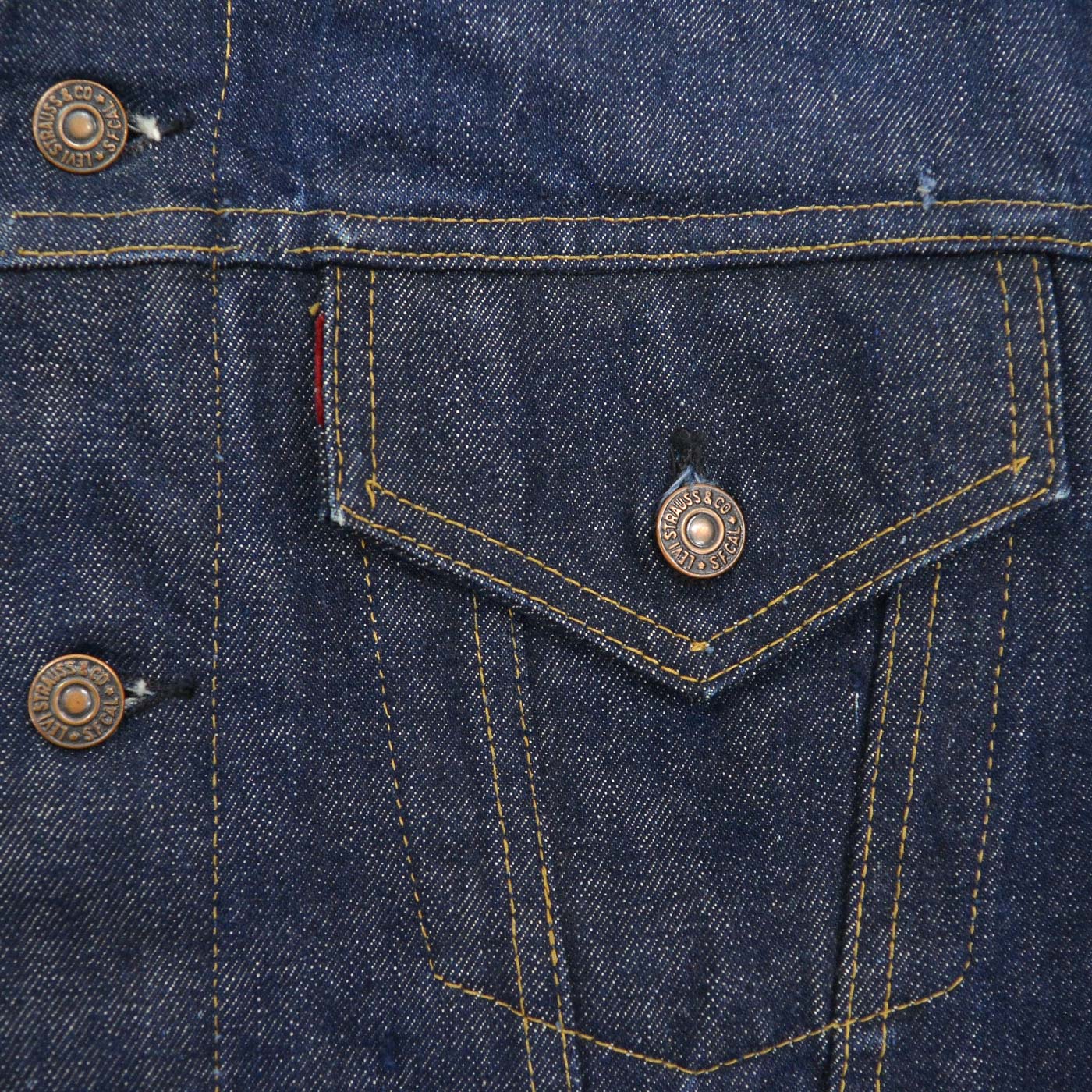 1960's LEVI'S 557 DENIM JACKET / DARK ... Fits like 42