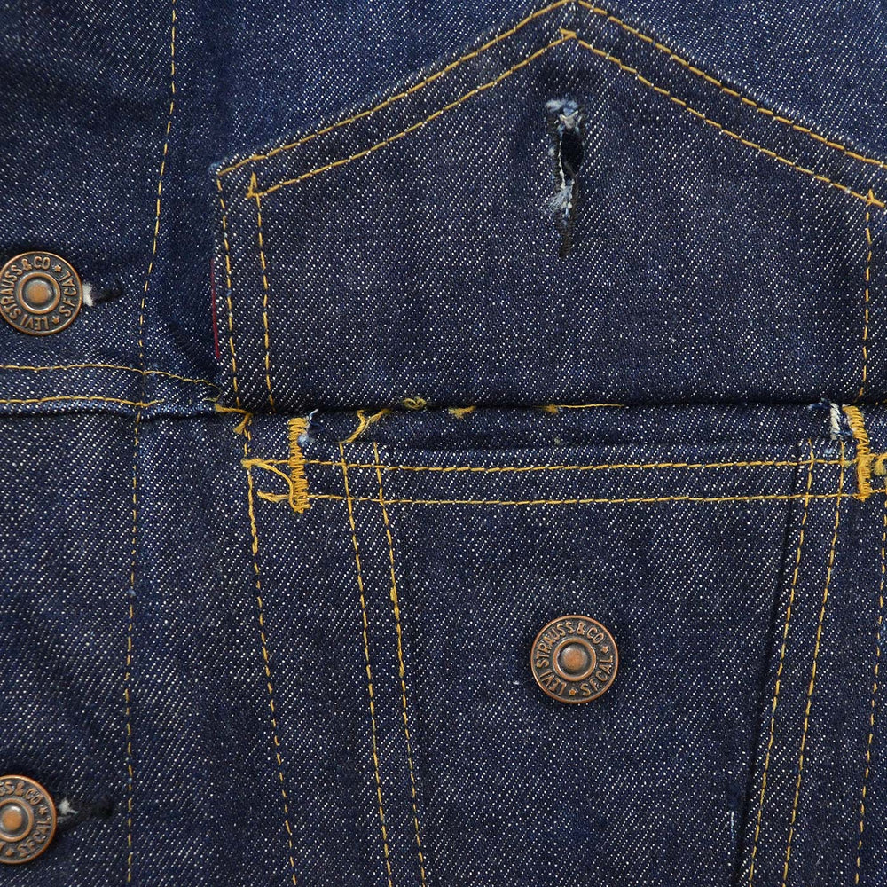 1960's LEVI'S 557 DENIM JACKET / DARK ... Fits like 42