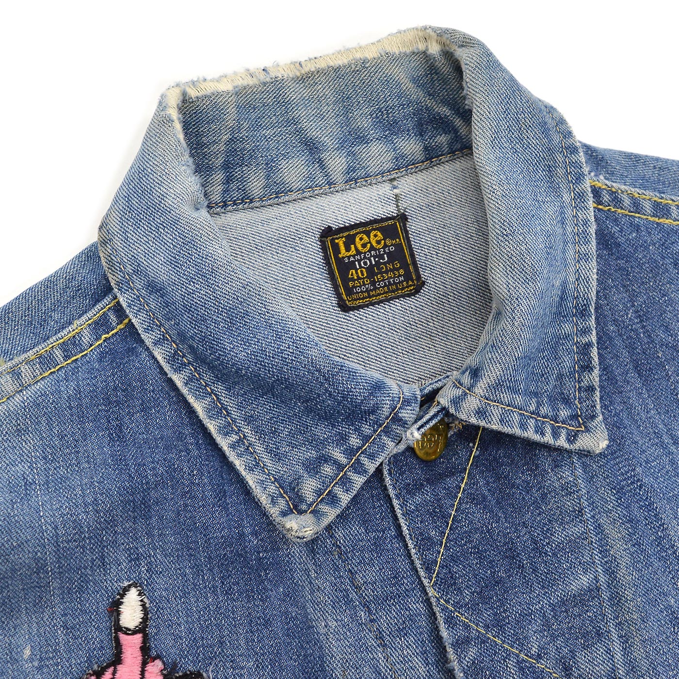 ~1970's Lee 101-J " DEATH BEFORE REENLISTMENT" CUT-OFF DENIM VEST... 40 LONG