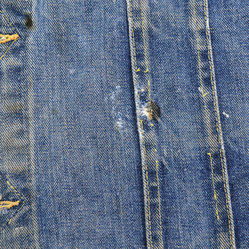 ~1970's Lee 101-J " DEATH BEFORE REENLISTMENT" CUT-OFF DENIM VEST... 40 LONG