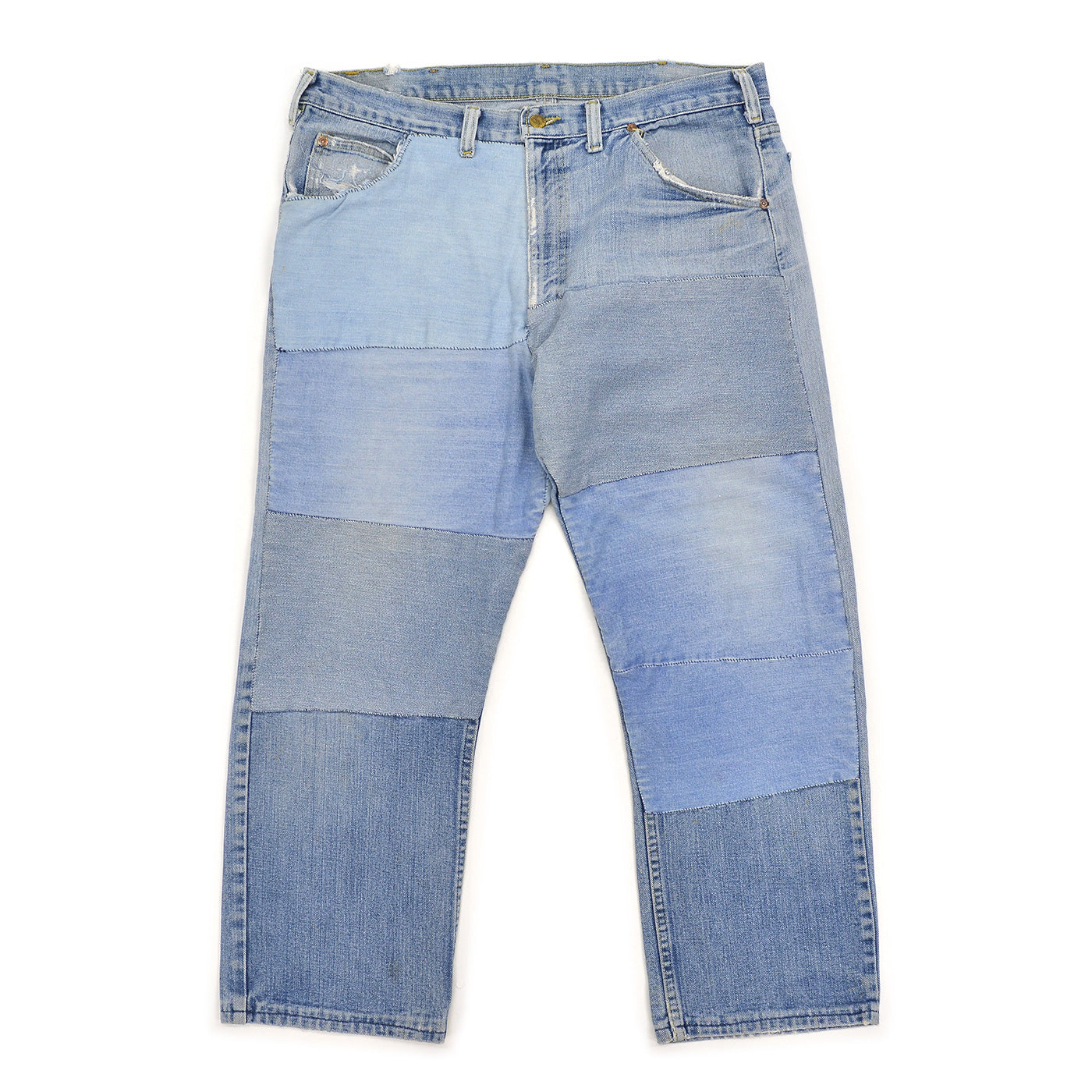 1980s Lee RIDERS HAND MADE PATCHWORK DENIM JEANS ... W38/L27