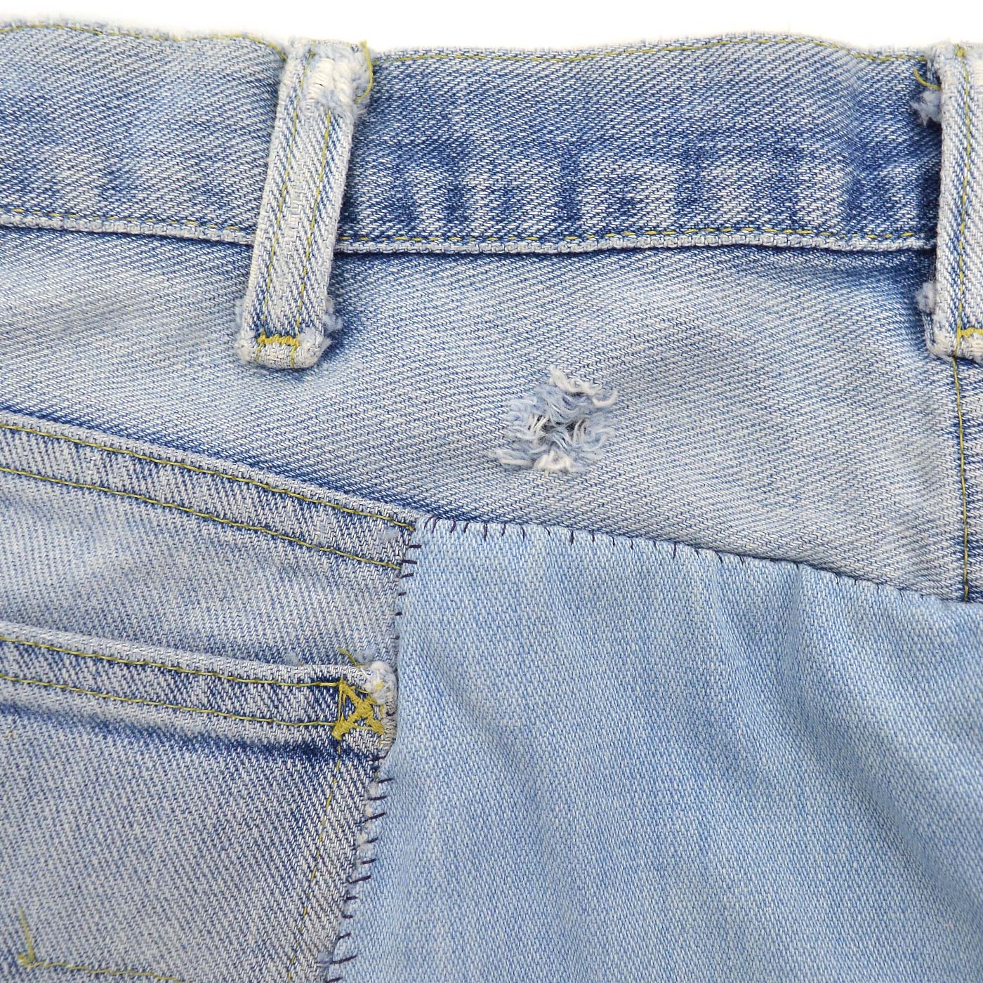 1980s Lee RIDERS HAND MADE PATCHWORK DENIM JEANS ... W38/L27