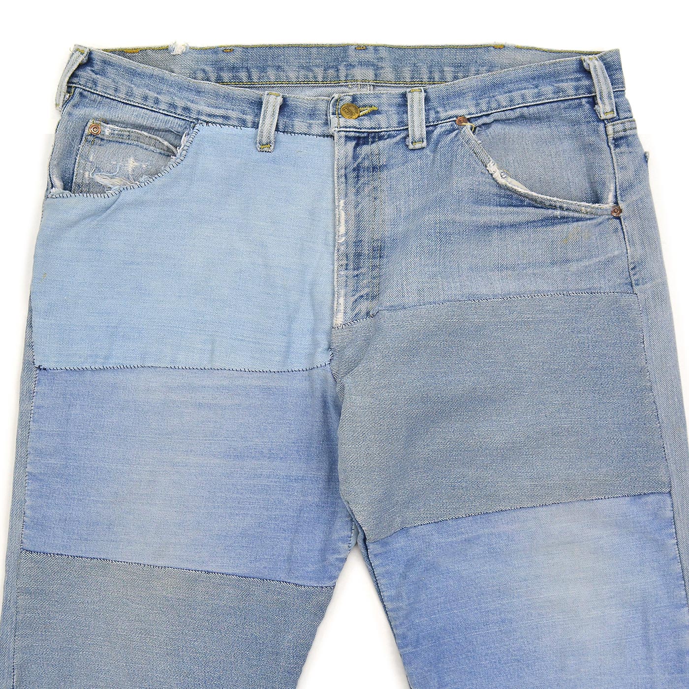 1980s Lee RIDERS HAND MADE PATCHWORK DENIM JEANS ... W38/L27