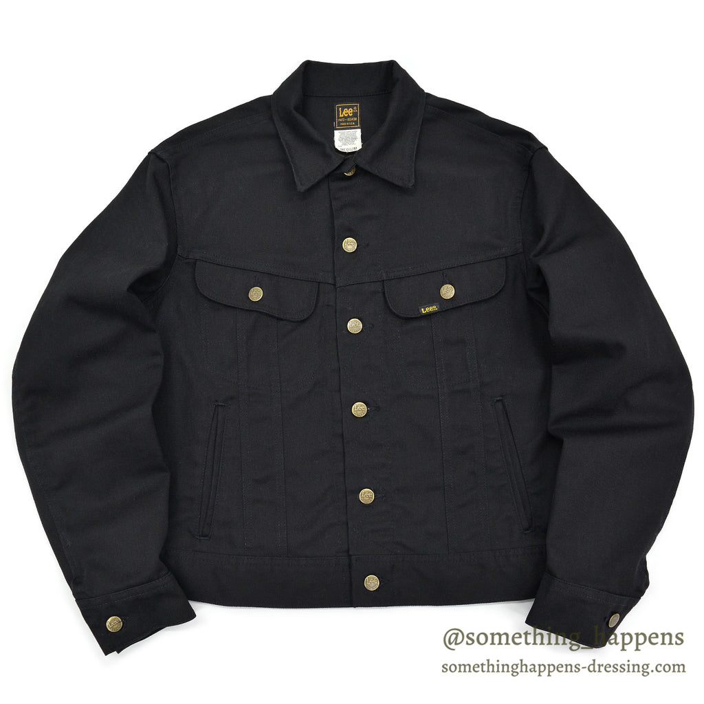 1980's Lee 220 BLACK COTTON TWILL JACKET / RARE ... M