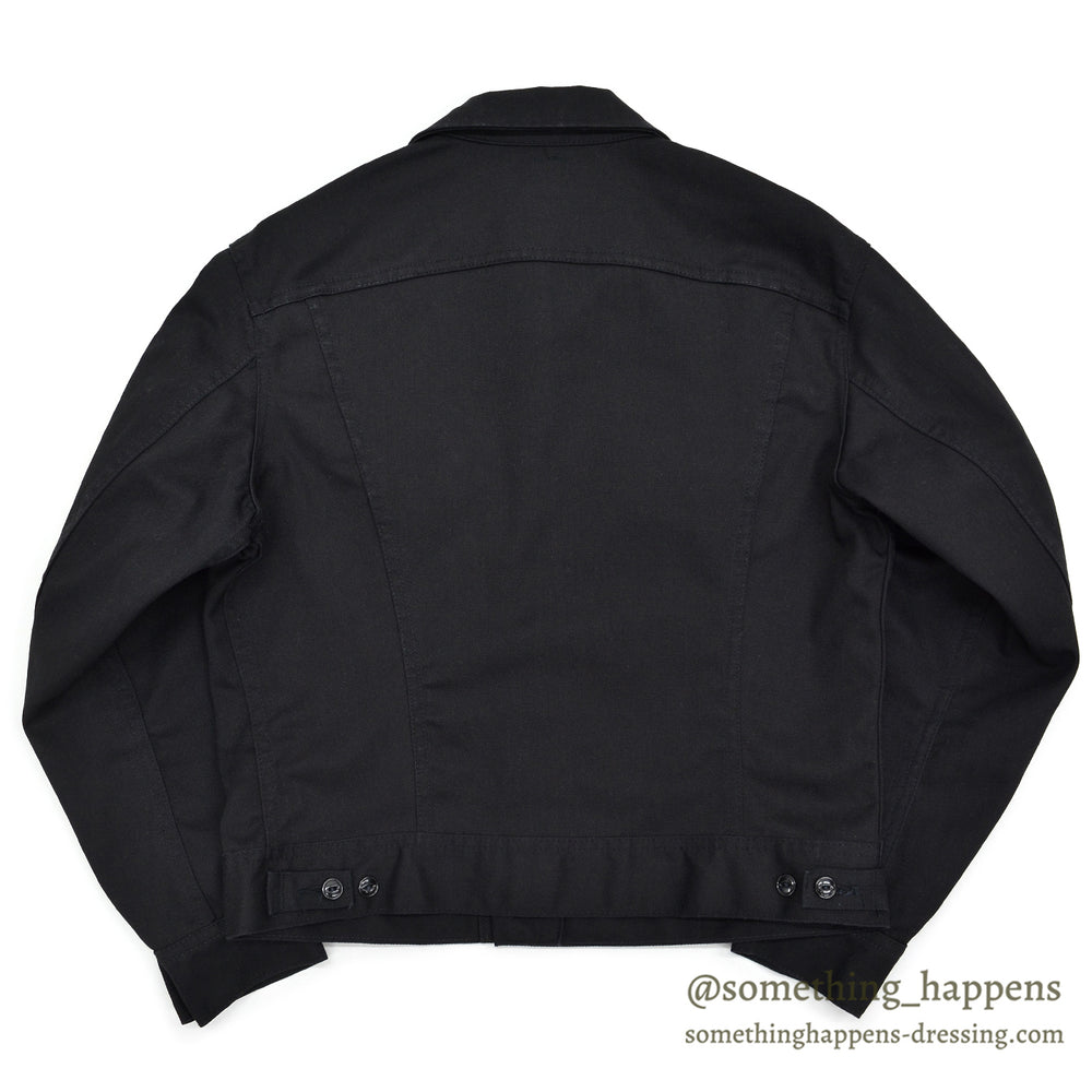 1980's Lee 220 BLACK COTTON TWILL JACKET / RARE ... M