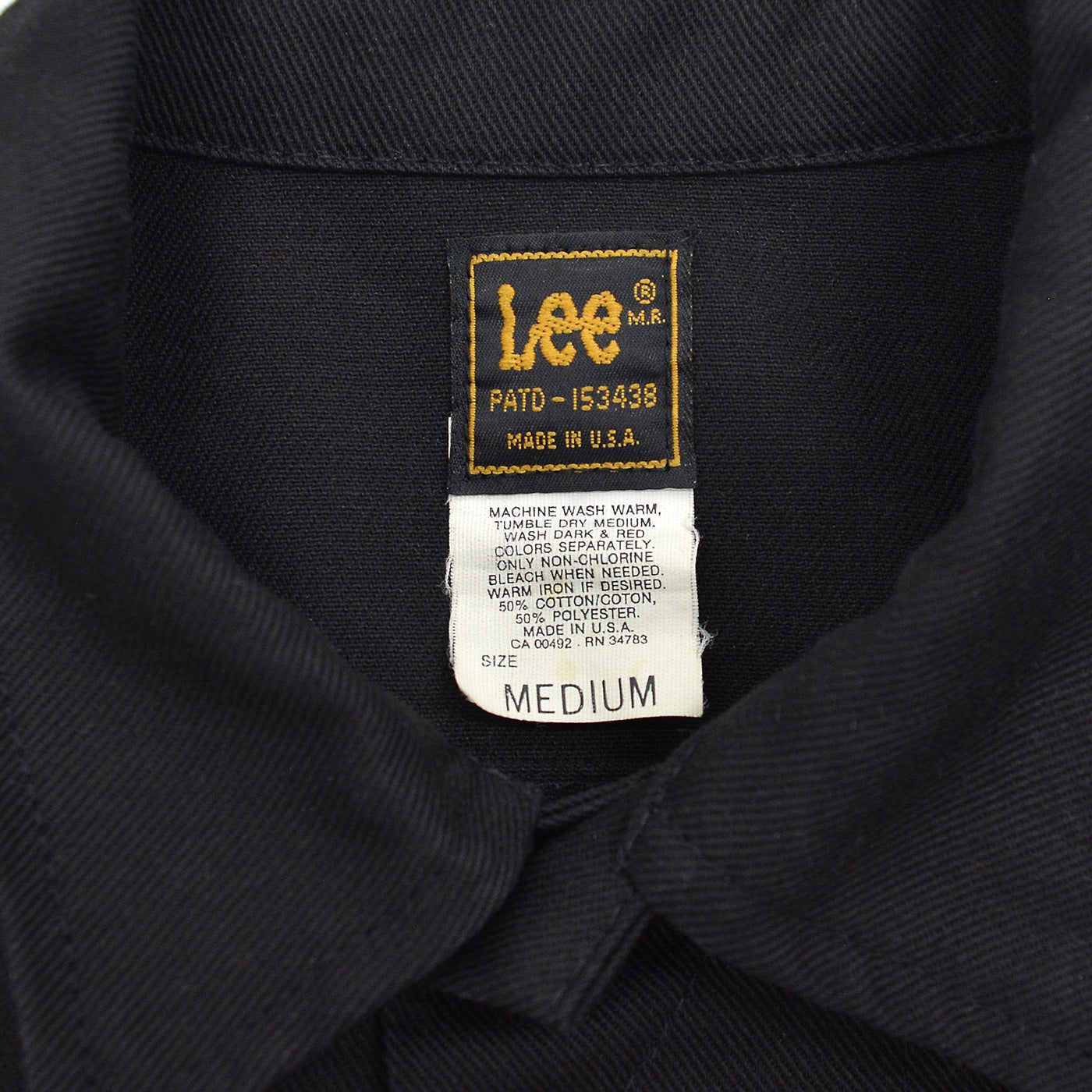 1980's Lee 220 BLACK COTTON TWILL JACKET / RARE ... M