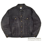 1980's~ Lee 220-5019 BLACK DENIM JACKET ... XL