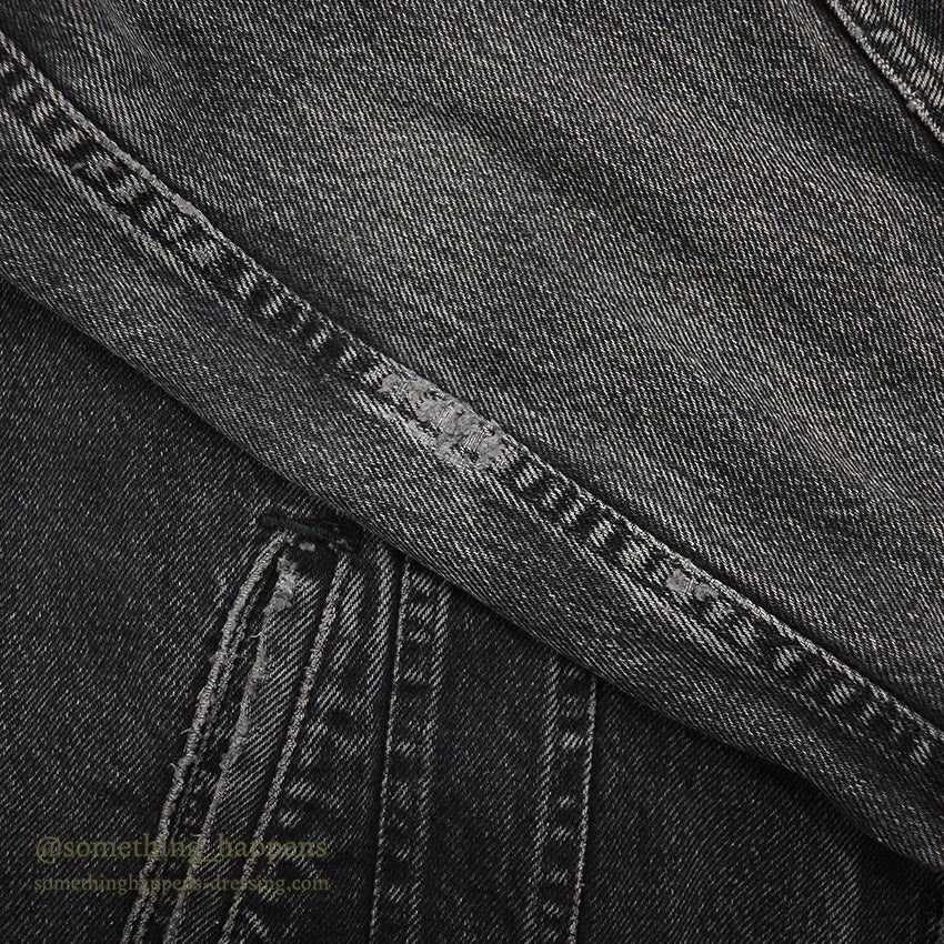 1980's~ Lee 220-5019 BLACK DENIM JACKET ... XL