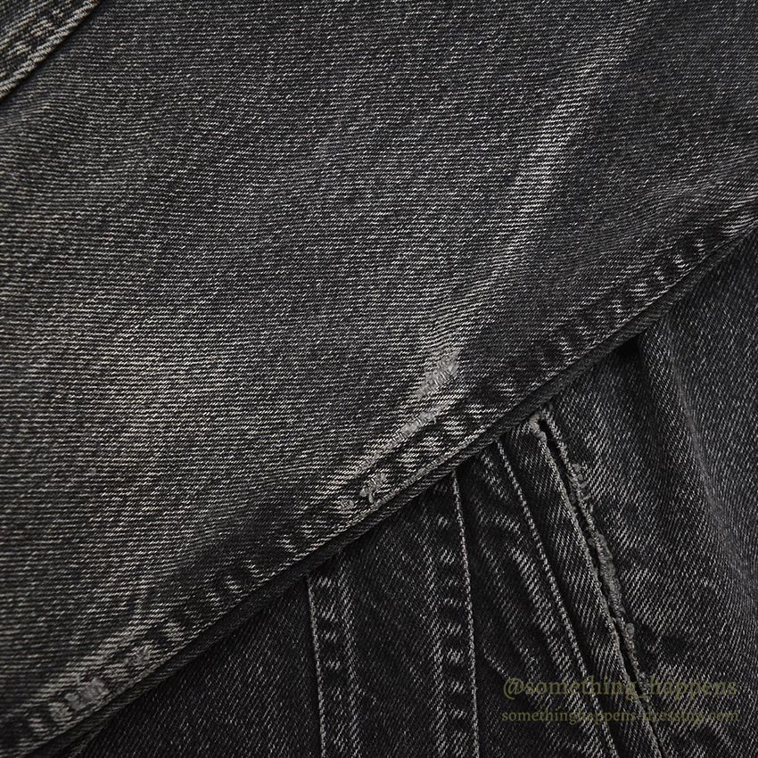 1980's~ Lee 220-5019 BLACK DENIM JACKET ... XL