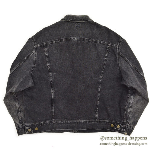 1980's~ Lee 220-5019 BLACK DENIM JACKET...XL