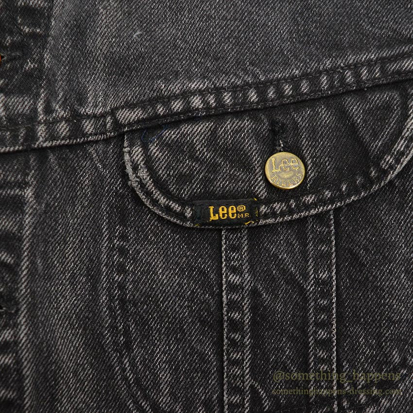 1980's~ Lee 220-5019 BLACK DENIM JACKET...XL